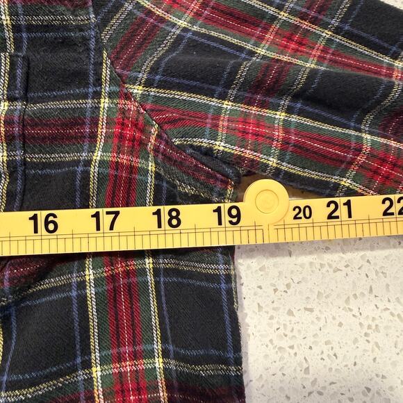 L.L.Bean Slightly Fitted Plaid Flannel Shirt Red Green Black Women Petite M Fall - Picture 6 of 7